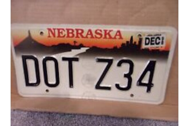 NEBRASKA DOT Z34 Personalized Vanity License Plate Expired Chimney Rock