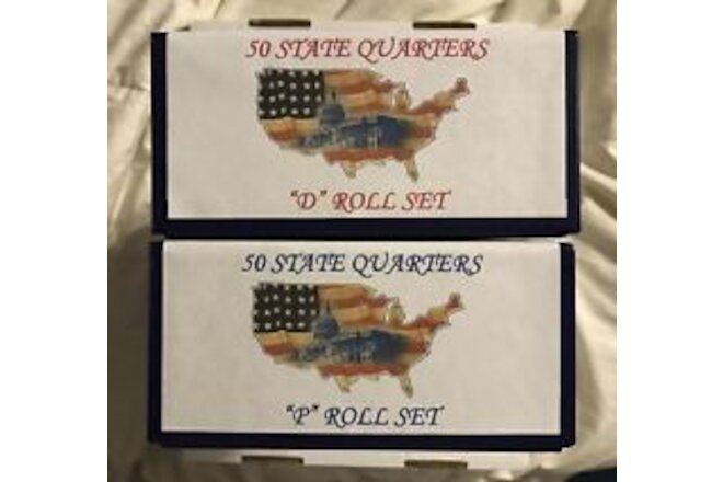 STATE QUARTER (2) STORAGE BOX SET - HOLDS 100 TUBES (P & D) BOXES & 100 TUBES