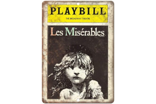 Keviewly Playbill Broadway Theatre Les Miserables Tin Sign Vintage Wall Poster R