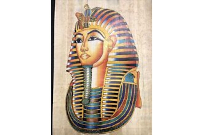 Handmade Egyptian papyrus-The legendary king Tutankhamun -9x12 Inch