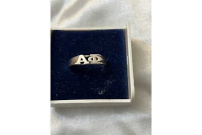 Alpha Phi Sterling Silver BLOCK Ring size 7  LICENSED RETIRED