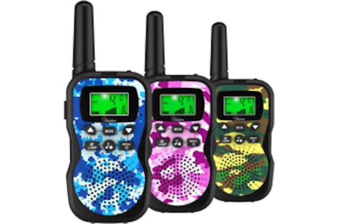 Kids Walkie Talkies,3 Pack 22 Channels 2 Way Radio Toy with Flashlight and LC...