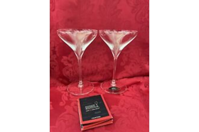 NEW FLAWLESS Exquisite RIEDEL Pair VITIS Art Crystal MARTINI COCKTAIL Glasses