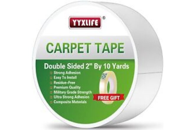 YYXLIFE Double Sided Removable Rug Tape - Carpet Adhesive for Hardwood Floors...