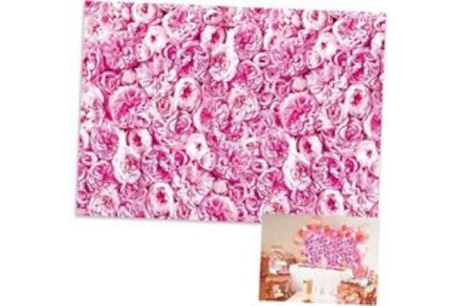 Pink Flower Wall Backdrop Rose Floral Backdrop Wall for Wedding 7x5ft pink