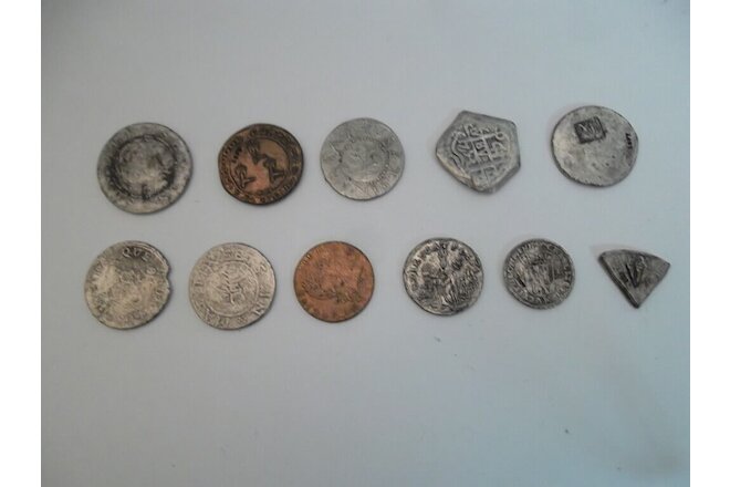 ROMAN COINS: 1960s vintage 11 metal roman imperial replica coins