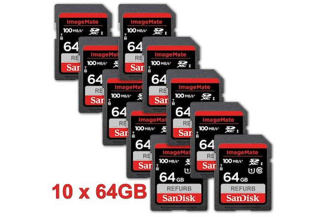 LOT 10x SanDisk 64GB ULTRA ImageMate memory card 64 GB 100 MB/s SDXC UHS-I 10 x