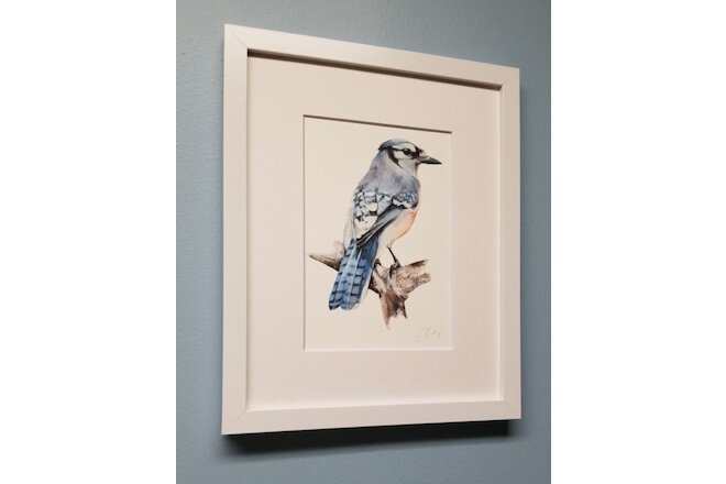 Blue Jay. Print of an original watercolor painting. Backyard Bird illustration.