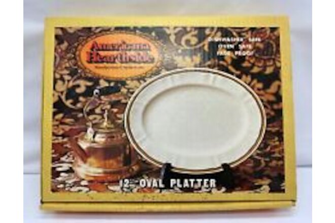 Americana Hearthside Stoneware Heritage 12" Oval Platter Dishwasher Oven OK NEW