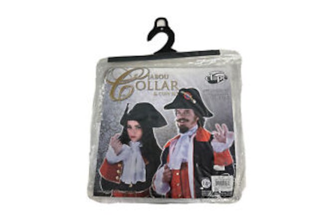 Elope Costume Collar and Cuff Set NEW White Pirate Colonial NEW 3-Piece Set Renn
