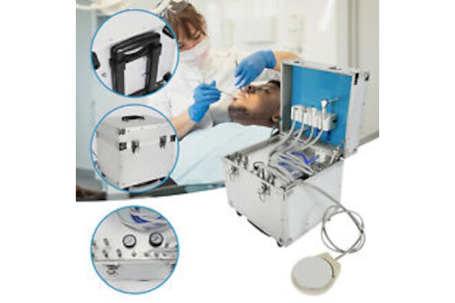 Dental Mobile Delivery Unit Portable Rolling Box Air Compressor Suction