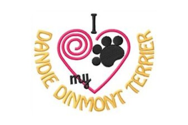 I Heart My Dandie Dinmont Terrier Ladies T-Shirt 1384-2 Size S - XXL