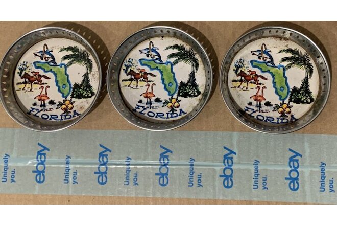 Vintage Metal Florida State Coasters