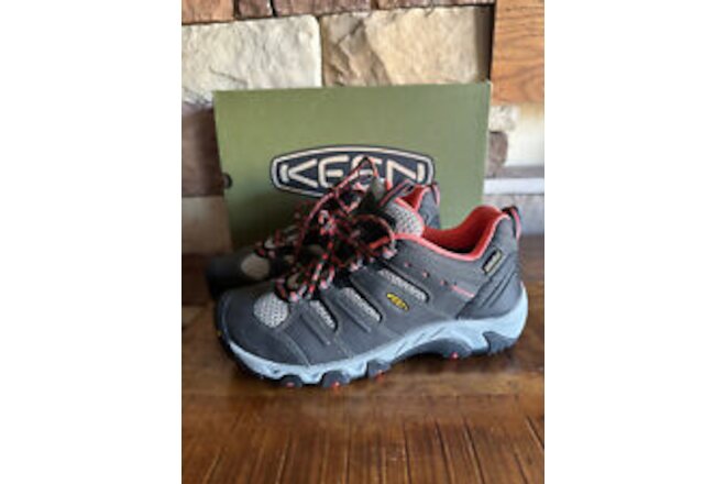 Keen Women's Koven WP #1012597 Raven/Hot Coral Hiking Shoe Size 9.5 NEW w/Box