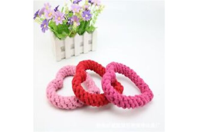 Pet Toy Eco-friendly Teeth Clean Valentine's Day Themed Dog Rope Toy Lightweight