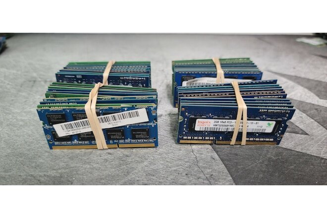 Lot (10) DDR3 SODIMM 2GB PC3 & PC3L Laptop Memory - Mixed Brands / Speed
