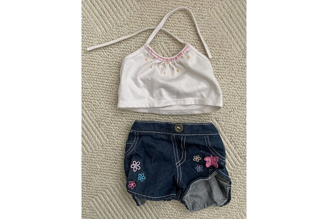 Build A Bear Outfit Halter Tank Top and Shorts 2pc Set