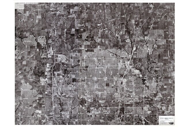 (2) 1993, 2002 B&W aerial photos Frisco, Plano, North Dallas, Allen, TX area