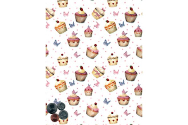 Allover Chintz Butterfly Cupcakes 9 x 13.5 Inch Sheet Ceramic Decal