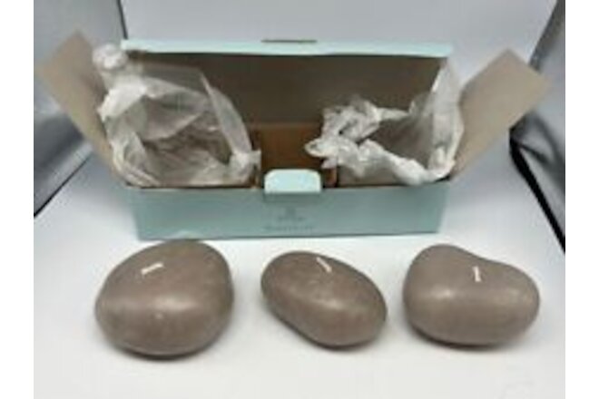 PartyLite RUSTIC ROCK CANDLE SET of 3 WA849