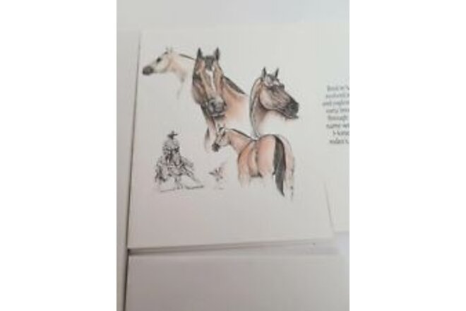 Quarter Horse  Laura Rogers Pet Notes Notecard Set of 5 & 44 Sheet Notepad 8x5.5
