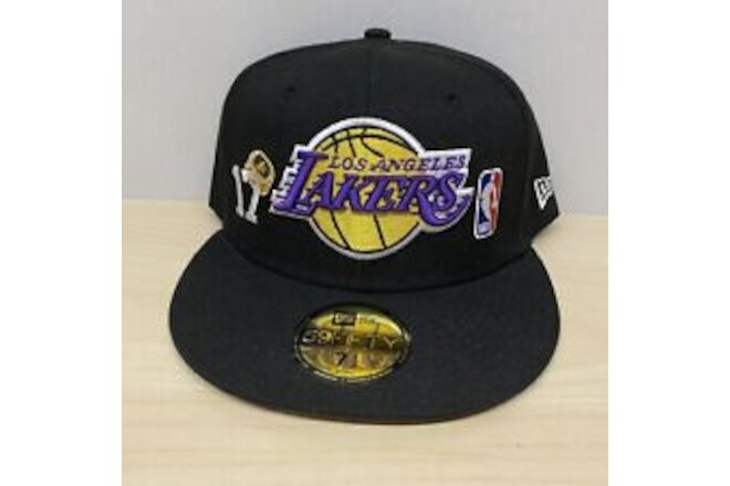 New Era NBA Los Angeles Lakers Fitted Hat Size 7 1/2 Count The Rings 59FIFTY New