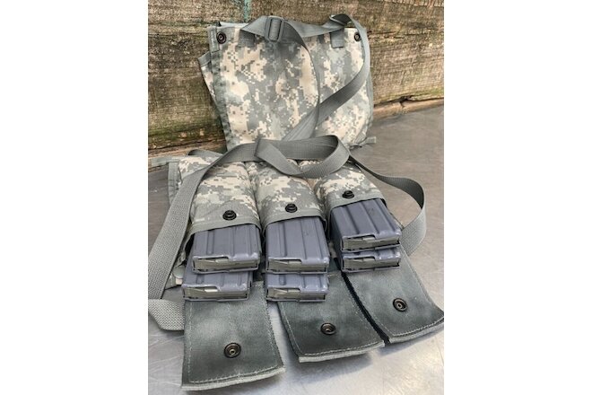 -LOT of 2- Military 6 Magazine Bandoleer MOLLE II Mag Ammunition Pouch w/ Strap