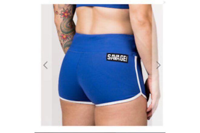 Women’s Savage Barbell Gym Workout Booty Shorts-Medium Varsity Royal Blue NWT