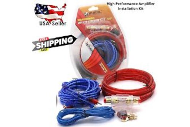 Amplifier Installation Kit Wiring Complete 10Ga Car Audio Cable Kit 1200W