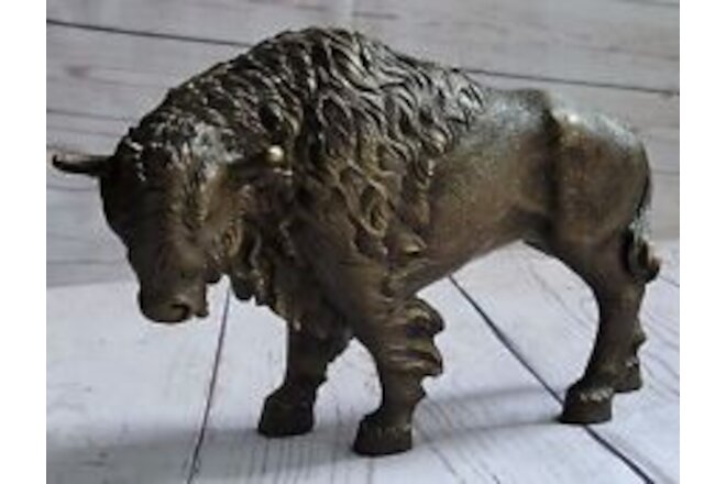 Art Deco American Artist Buffalo Bison Bronze Hot Cast Sculpture Statue Lost Wax
