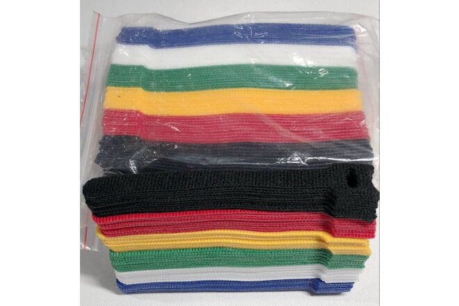 120pcs Microfiber Cloth Cable Straps Hook Loop Reusable Fastening Cable  6" Ties