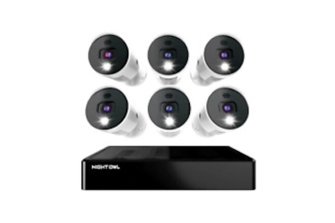 8 Channel 4K Bluetooth DVR with 2TB Hard Drive and 6 Wired 4K Spotlight Cameras