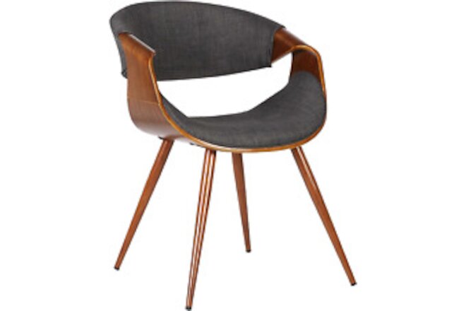 Butterfly Dining Chair in Charcoal Fabric and Walnut Wood Finish 22D X 21W X 29H