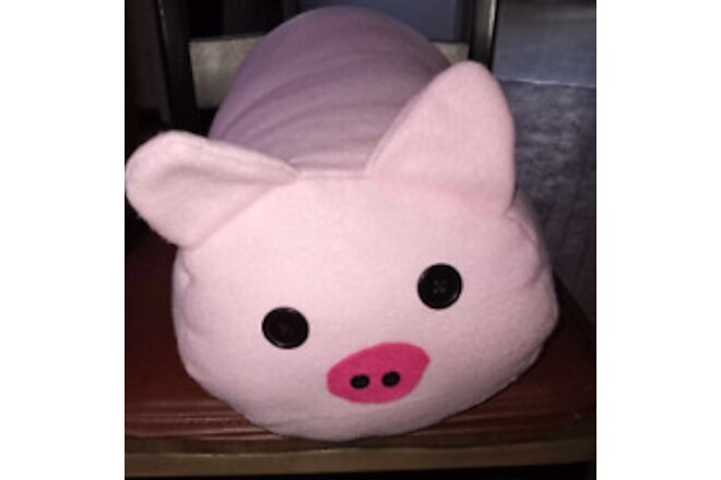 Fleece Pig Log Pillow