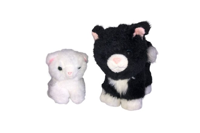 2 American Girl Doll Cats Rebecca’s White Kitten and Poseable Black Tuxedo Cat