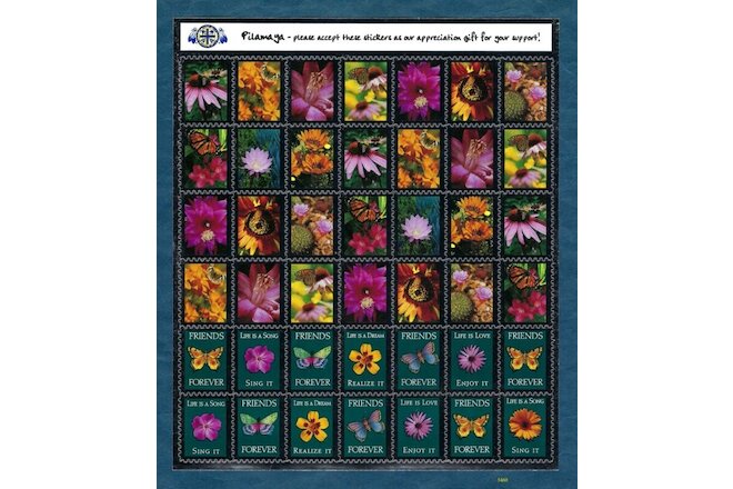 Pilmaya Seals - Flowers and Butterflies -  2 Mint Sheets