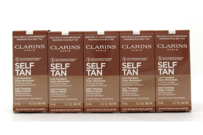 Clarins Self Tan Tanning Milky Lotion 8 ml./ 0.2 oz. Travel Size LOT of 10 New