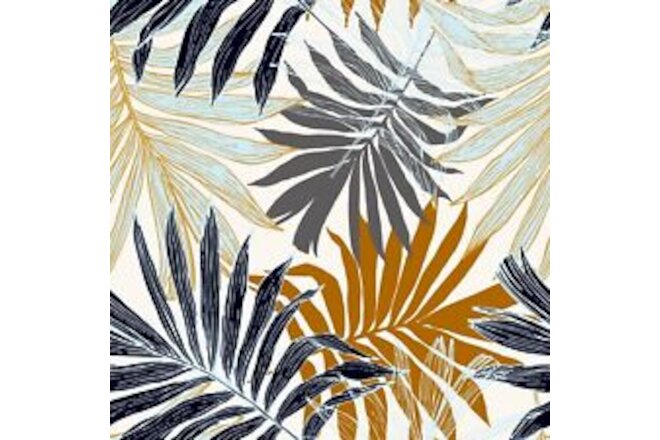 Palm Tree Leaves in Silhouette Removable Wallpaper - 24'' White 24'' inch x 10'f