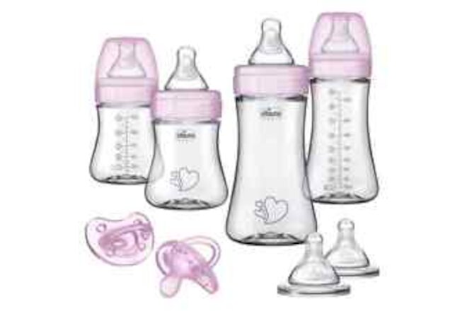 Newborn Hybrid Baby Bottle Gift Set with Invinci-Glass Inside/- Pink