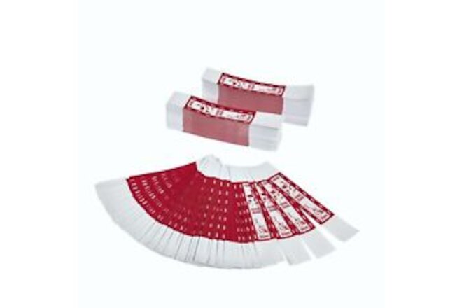 Self-Sealing Currency Bands, Red, 500, Pack of 1000 (729200500)
