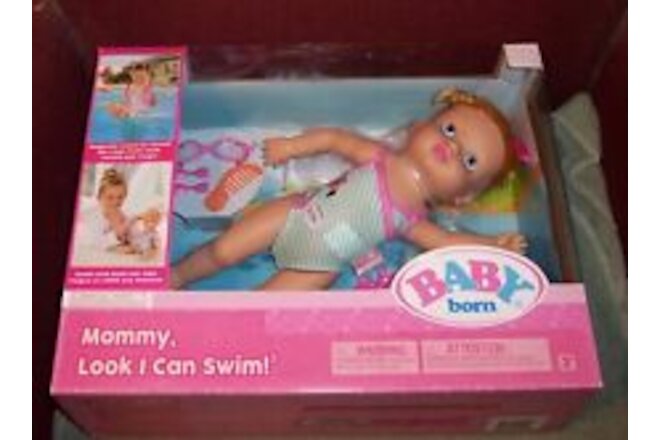 New Retired Zapf Baby Born Mommy Look I Can Swim Swimming Doll NIB