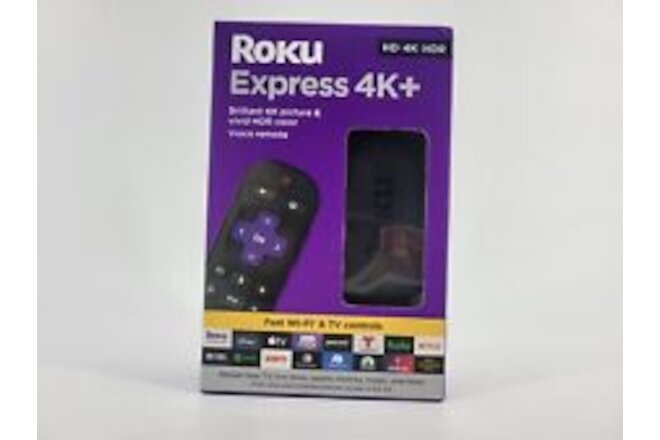 Roku Express 4K+ 3941R2 Streaming Media Player HD/4K/HDR w/ Voice Remote.