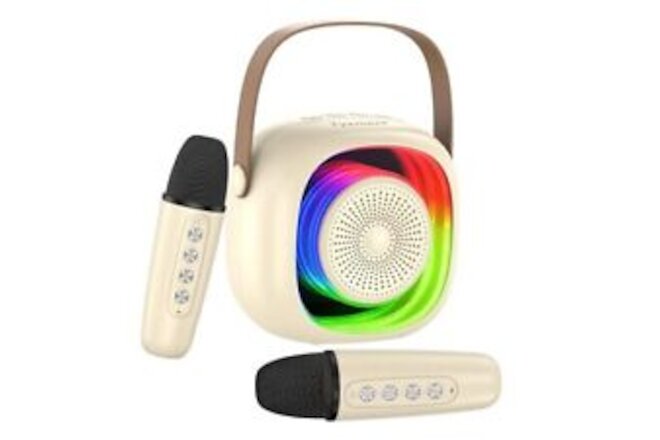 Mini Karaoke Machine for Kids and Adults, Portable Bluetooth Karaoke off-white
