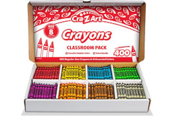 Crayon Bulk Class Pack 400Ct 8 Assorted Colors