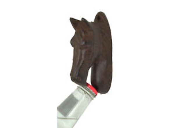 Cast Iron Western Cowboy Country Rustic Horse Head Wall Beer Bottle Cap Opener