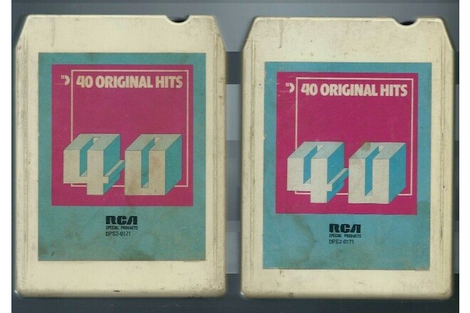Vintage Lot of 2 Various Artist Sessions Presents 40 Original Hits 8 Track Tapes