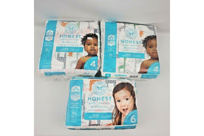 The Honest Company Gentle & Absorbent Diapers (2) Size 5 + (1) Size 6 Bundle