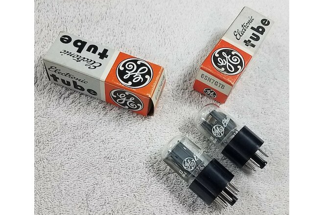 GE 6SN7GTB ECC33 Tubes - Matched Pair, Fully Tested, NOS/NIB 1960s Production
