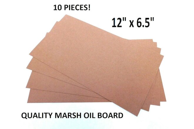 10 PACK! New Oiled Stencil Oil Board 6.5" X 12" 15PT Marsh Uncut Plain Stock