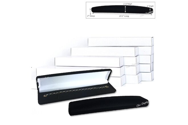 10Pc Black Bracelet Boxes for Watch Gift Boxes Velvet Watch Boxes Jewelry Boxes